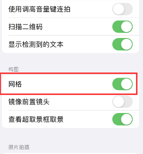 珠晖苹果手机维修网点分享iPhone如何开启九宫格构图功能 