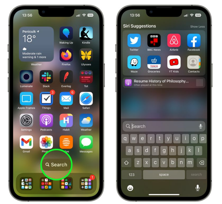 珠晖苹果手机维修分享升级到 iOS 16 后，如何删除主屏幕上的搜索按钮 